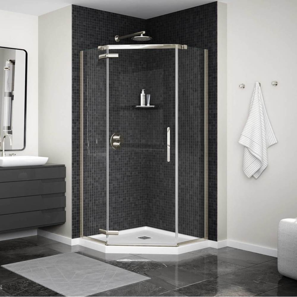 Link Curve Neo-angle 40 x 40 x 75 in. 8mm Pivot Shower Door for Corner Installation with Clear gla