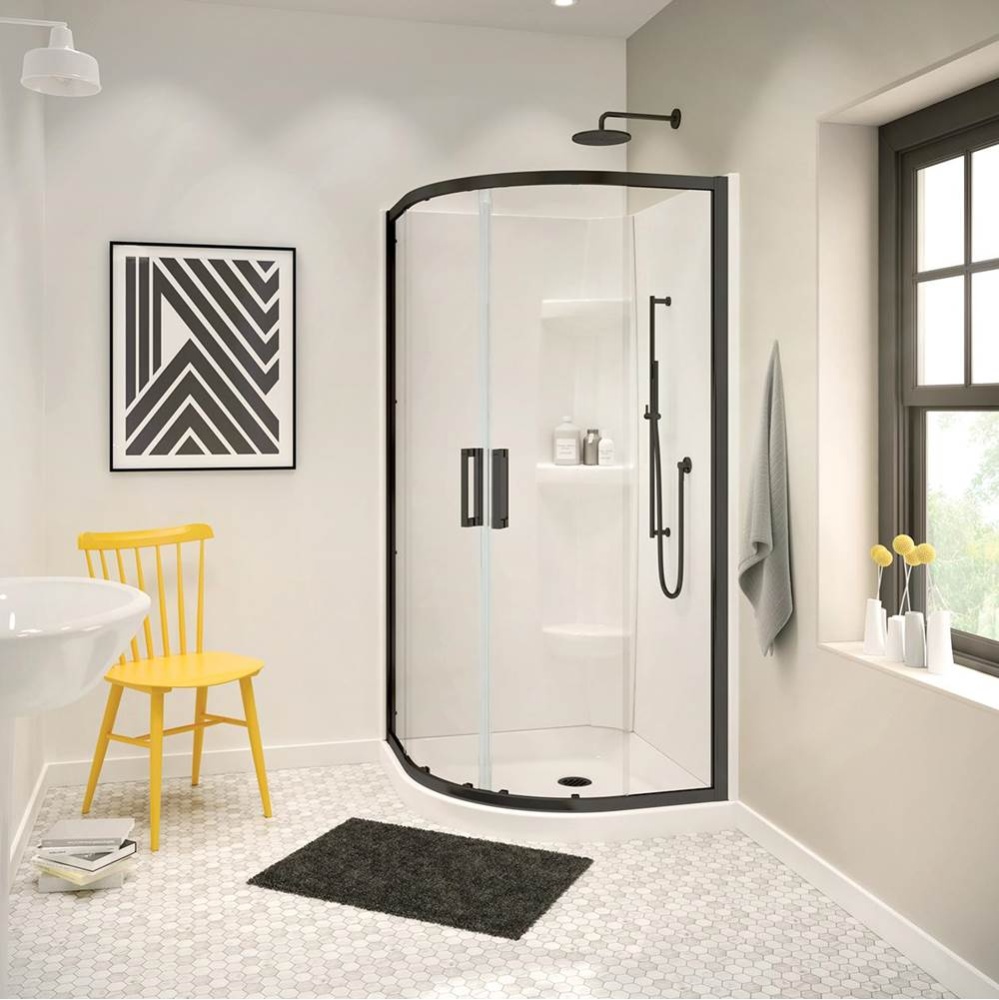 Radia Neo-round 40 x 40 x 71.5 in. 6 mm Sliding Shower Door for Corner Installation with Clear gla