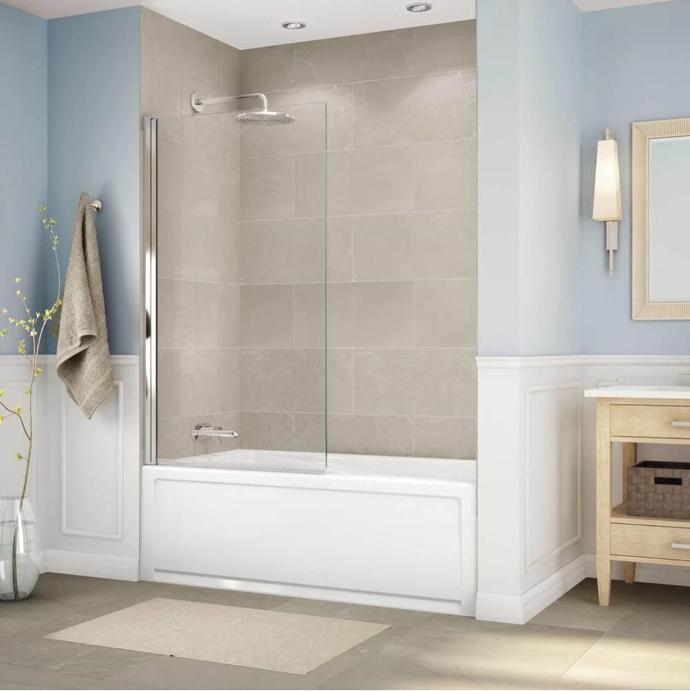 Axial Square 34 x 58 in. 8 mm Tub Screen for Alcove Installation with Clear Glass in Chrome