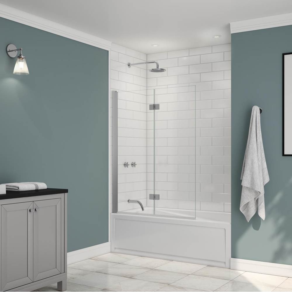 Edge Access 42 x 56 in. 6 mm Pivot Tub Screen for Alcove Installation with Clear glass in Chrome