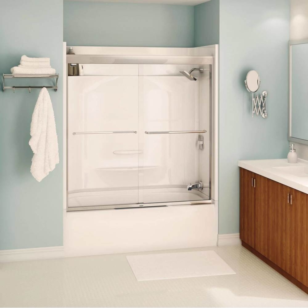 Aura SC 55-59 x 57 in. 6 mm Sliding Tub Door for Alcove Installation with Clear Glass in Chrome
