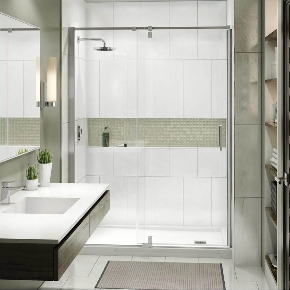 ModulR 60 x 78 in. 8 mm Pivot Shower Door for Alcove Installation with Clear glass in Brushed Nick