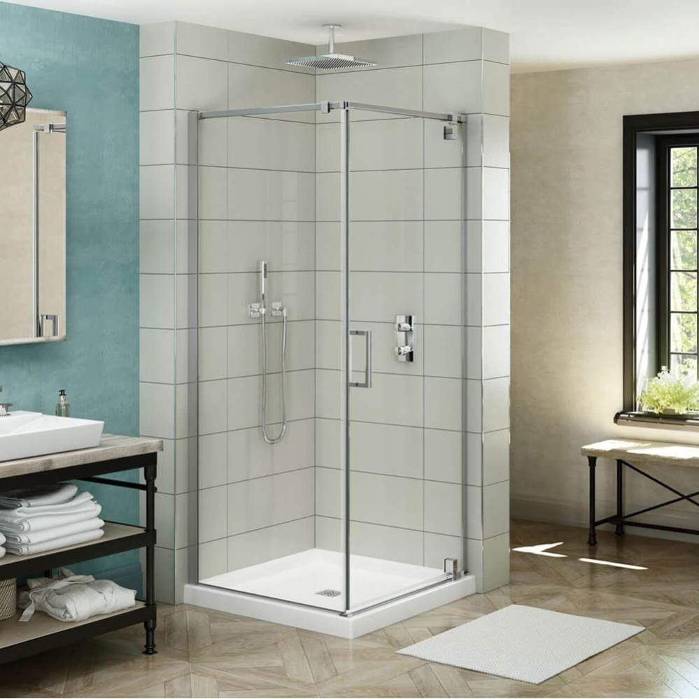 ModulR 36 x 36 x 78 in. 8mm Pivot Shower Door for Corner Installation with Clear glass in Chrome