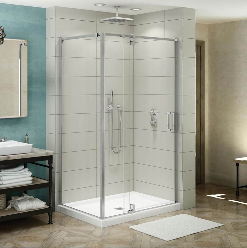 ModulR 48 x 36 x 78 in. 8mm Pivot Shower Door for Corner Installation with Clear glass in Chrome