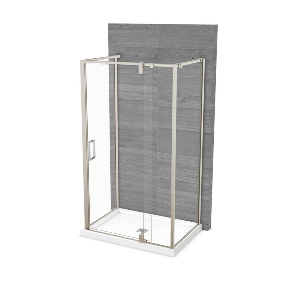 ModulR 48 x 36 x 78 in. 8mm Pivot Shower Door for Wall-mount Installation with Clear glass in Brus