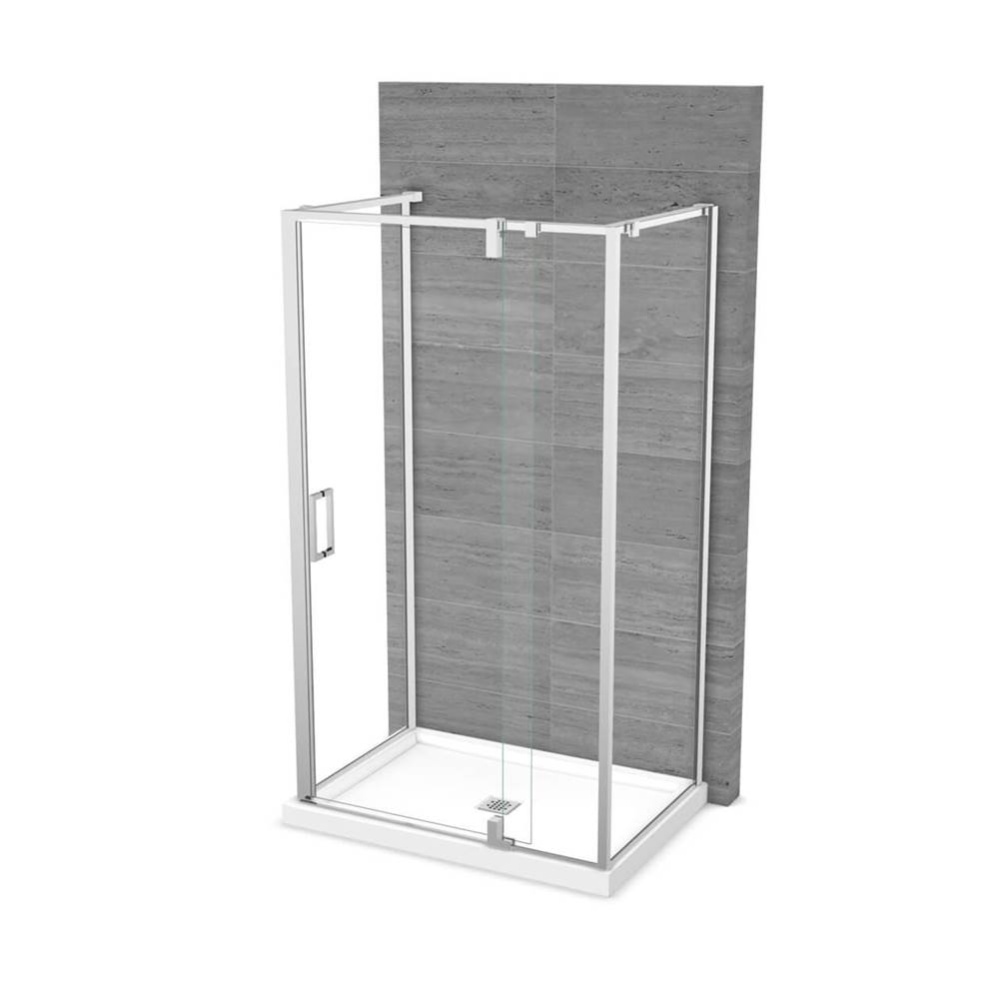 ModulR 48 x 34 x 78 in. 8mm Pivot Shower Door for Wall-mount Installation with Clear glass in Chro
