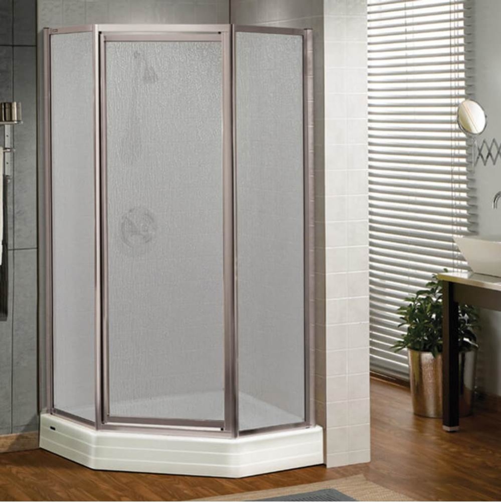 Silhouette Neo-angle 36 x 36 x 70 in. Pivot Shower Door for Corner Installation with Raindrop glas