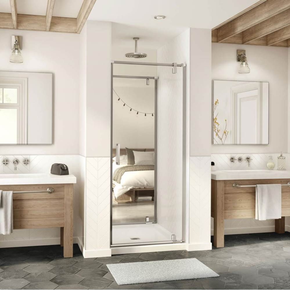 ModulR 2 32 x 78 in. 8mm Pivot Shower Door for Tunnel Installation with Clear glass in Brushed Nic