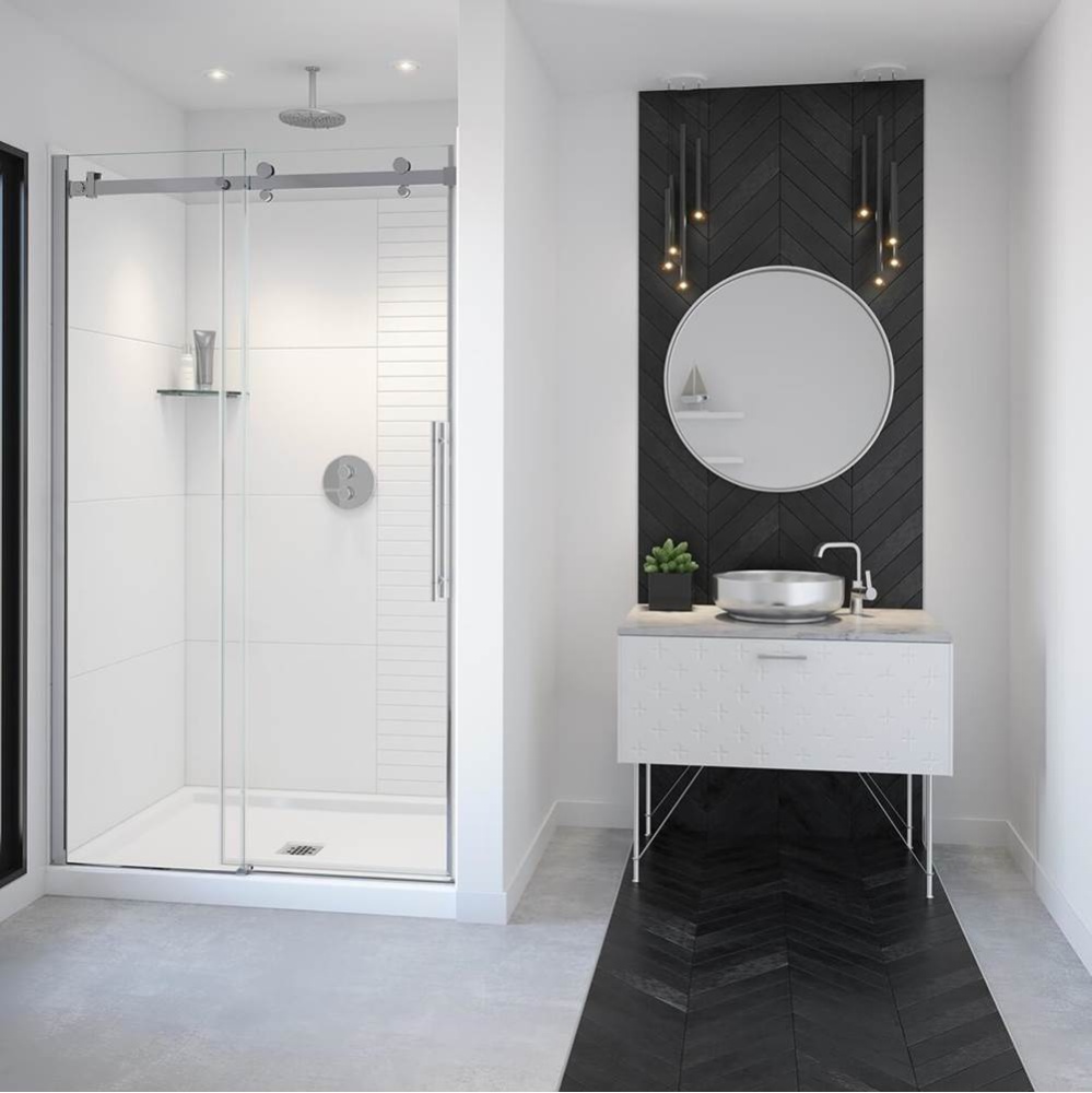 Vela 44.5-47 x 78.75 in. 8mm Sliding Shower Door for Alcove Installation with Clear glass in Chrom