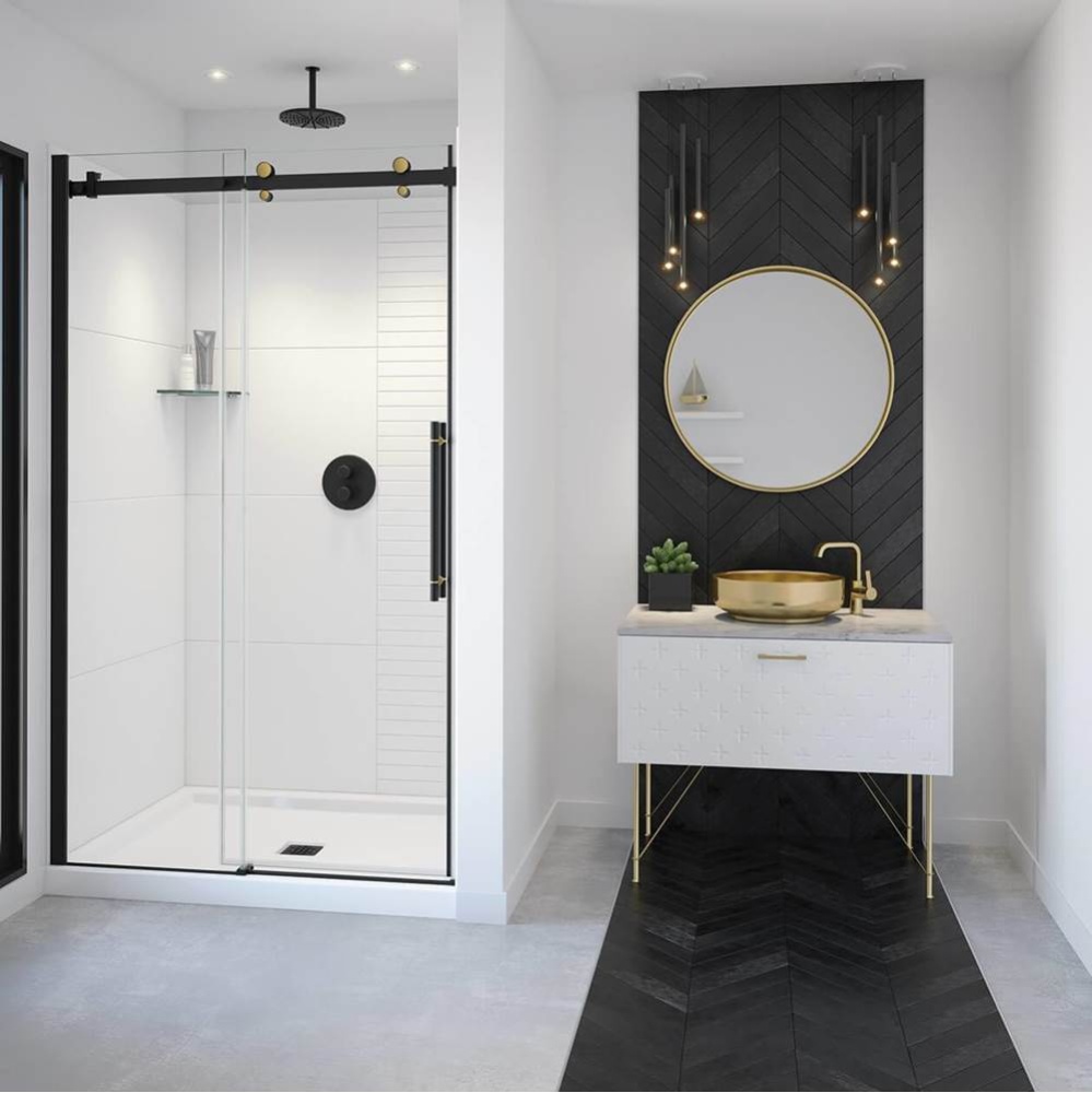 Vela 44.5-47 x 78.75 in. 8mm Sliding Shower Door for Alcove Installation with Clear glass in Matte