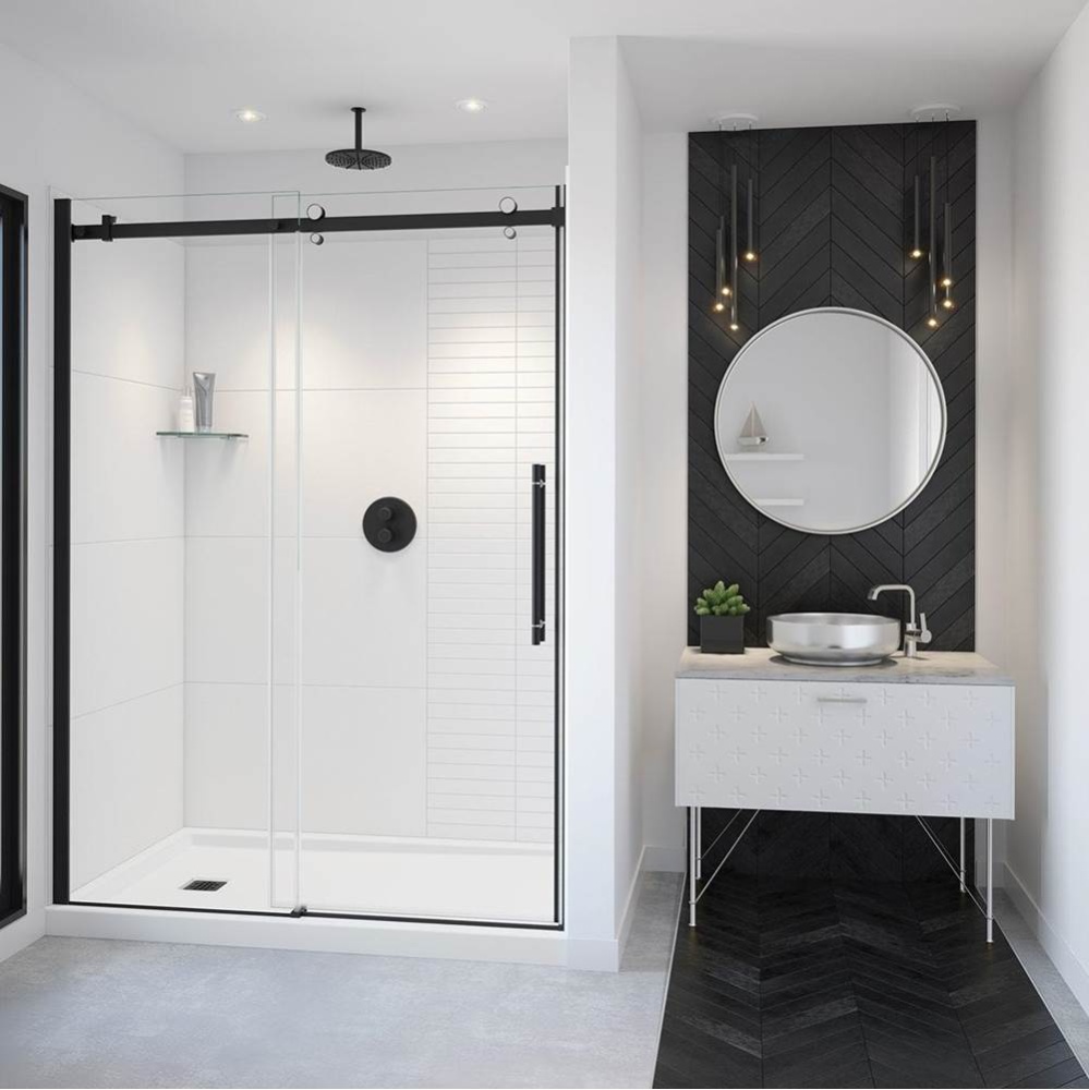 Vela 56.5-59 x 78.75 in. 8mm Sliding Shower Door for Alcove Installation with Clear glass in Matte