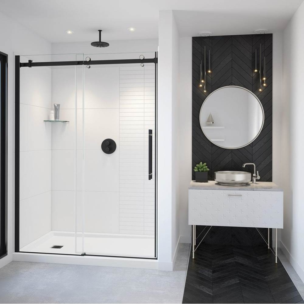 Vela 56.5-59 x 78.75 in. 8mm Sliding Shower Door for Alcove Installation with Clear glass in Matte