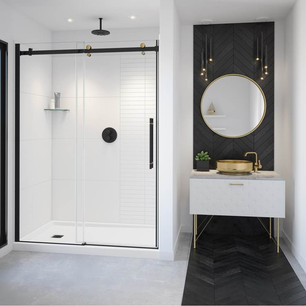 Vela 56.5-59 x 78.75 in. 8mm Sliding Shower Door for Alcove Installation with Clear glass in Matte
