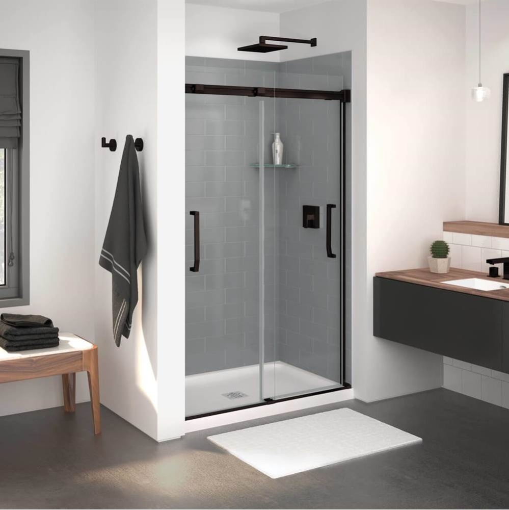Inverto 43-47 x 70 ½-74 in. 8mm Bypass Shower Door for Alcove Installation with Clear glass i