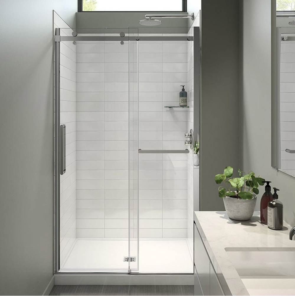Halo Pro 44.5-47 x 78.75 in. 8 mm Sliding Shower Door with Towel Bar for Alcove Installation with