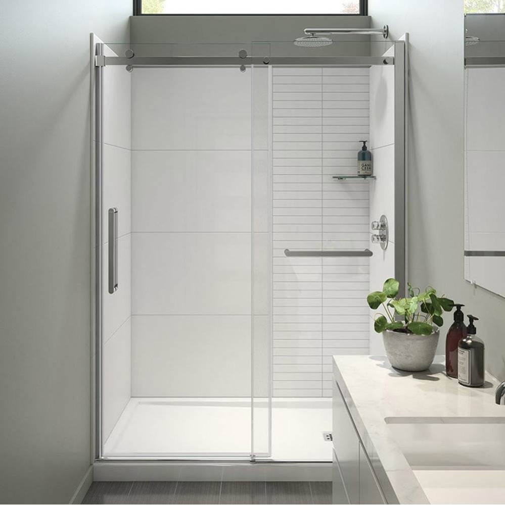 Halo Pro 56.5-59 x 78.75 in. 8 mm Sliding Shower Door with Towel Bar for Alcove Installation with