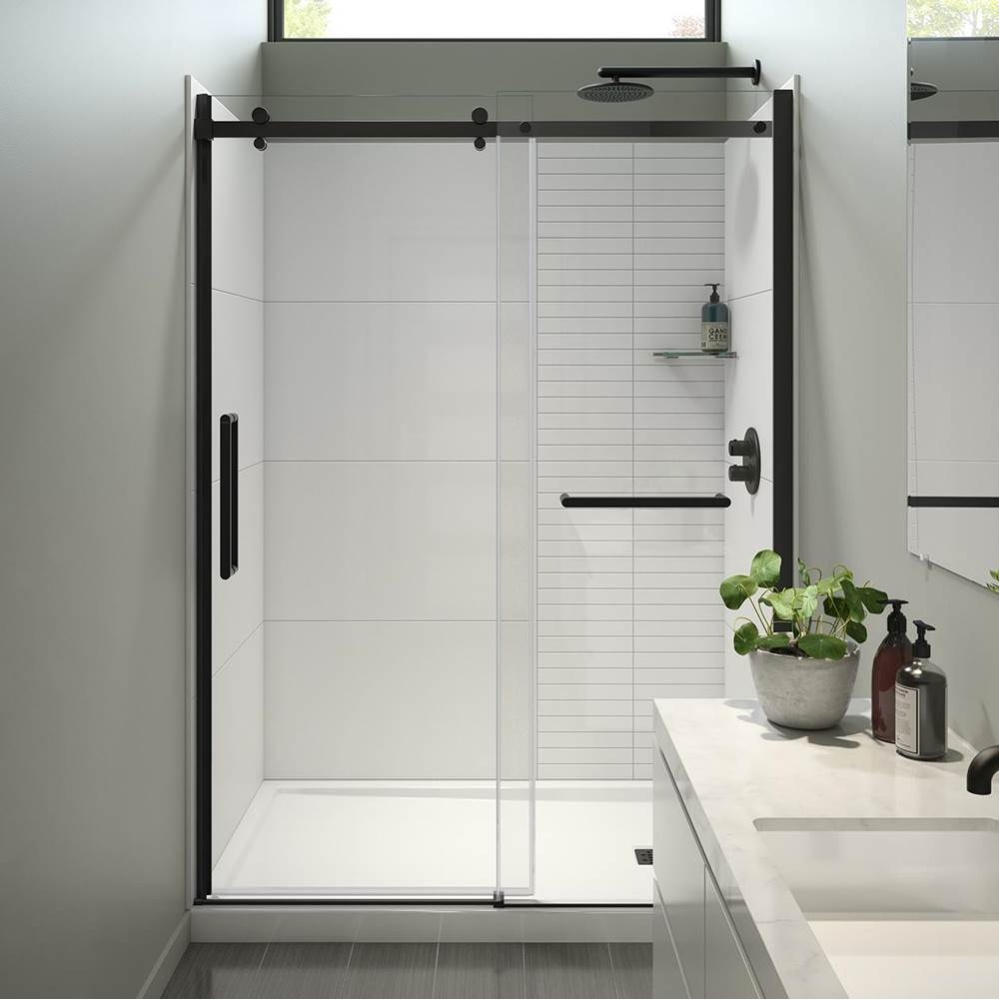 Halo Pro 56.5-59 x 78.75 in. 8 mm Sliding Shower Door with Towel Bar for Alcove Installation with