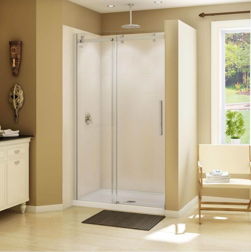 Halo 44.5-47 x 78.75 in. 8mm Sliding Shower Door for Alcove Installation with Clear glass in Brush