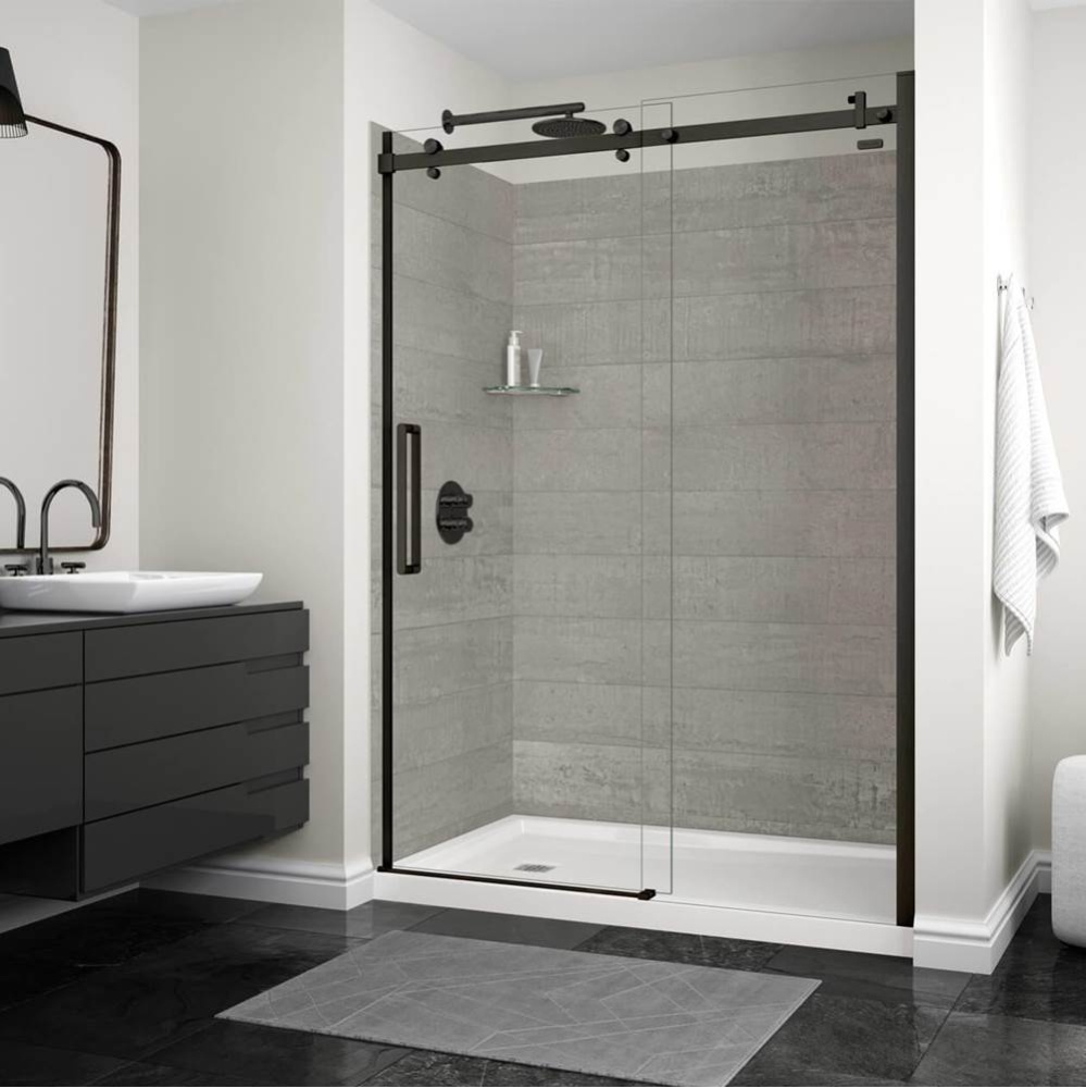Halo 56.5-59 x 78.75 in. 8mm Sliding Shower Door for Alcove Installation with Clear glass in Matte