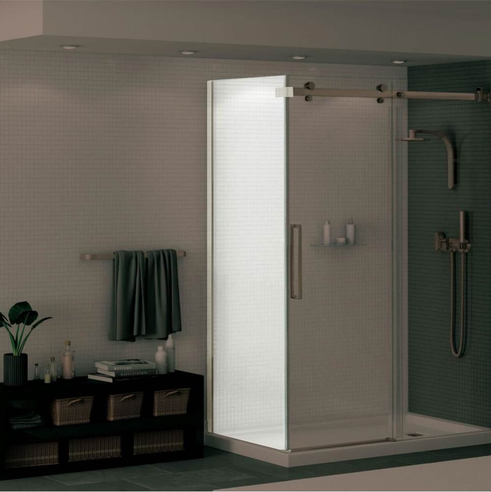 Halo Return Panel for 32 in. Base with Clear glass in Brushed Nickel