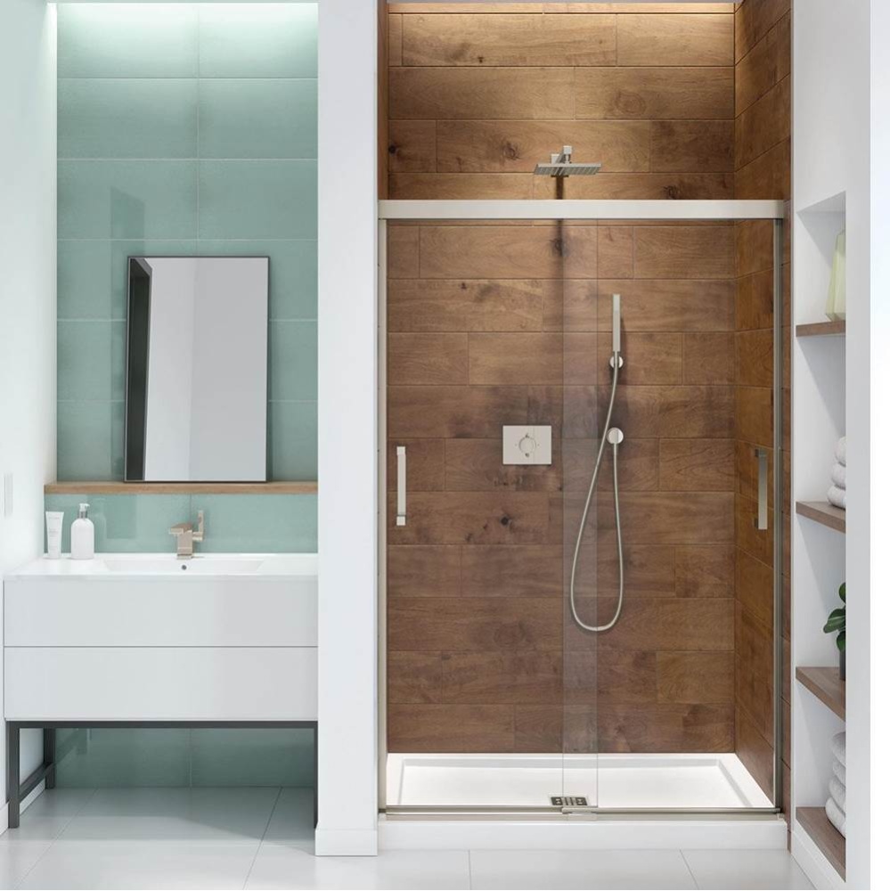 Incognito 70 44-47 x 70 1/2 in. 6mm Bypass Shower Door for Alcove Installation with Clear glass in