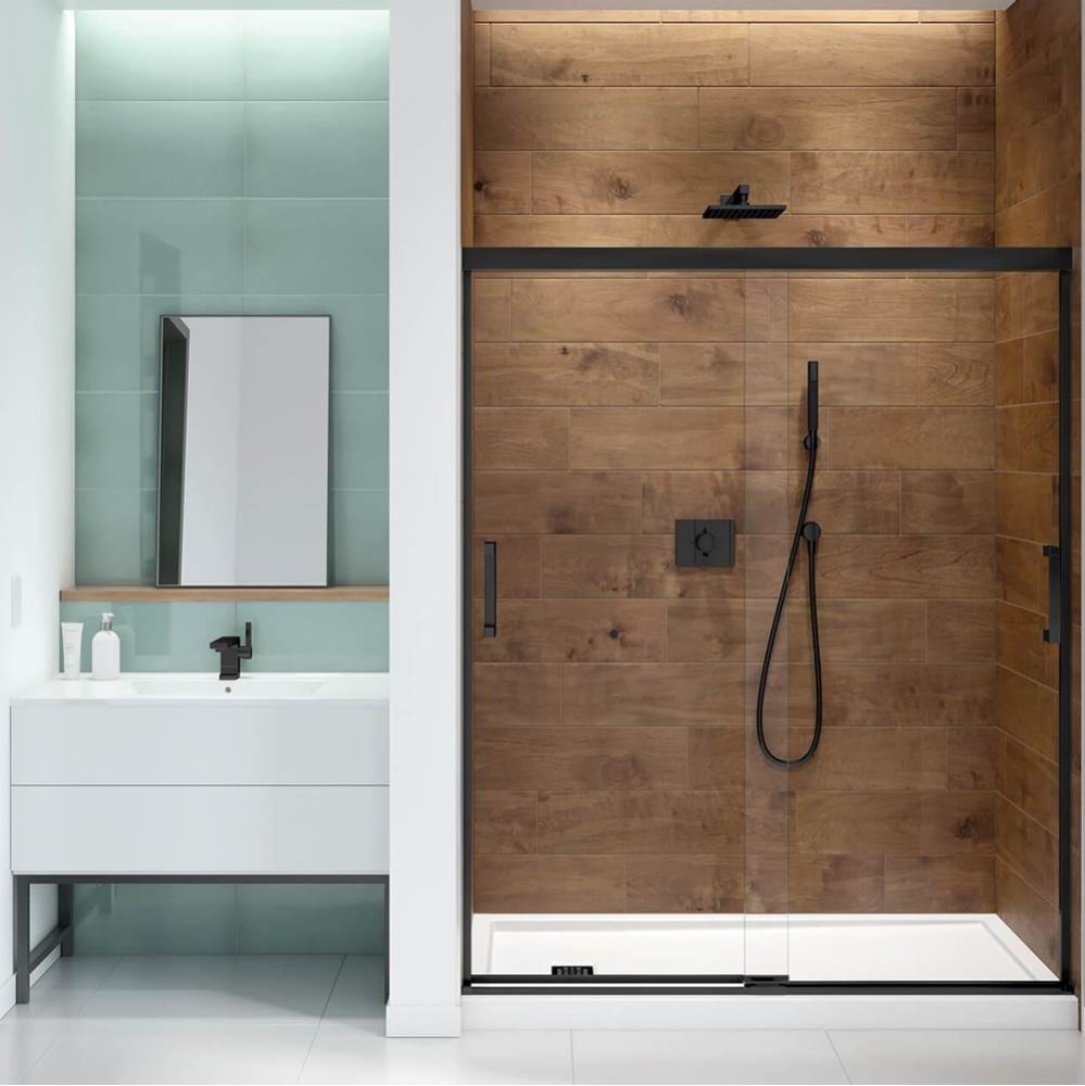 Incognito 70 56-59 x 70 1/2 in. 8mm Bypass Shower Door for Alcove Installation with Clear glass in