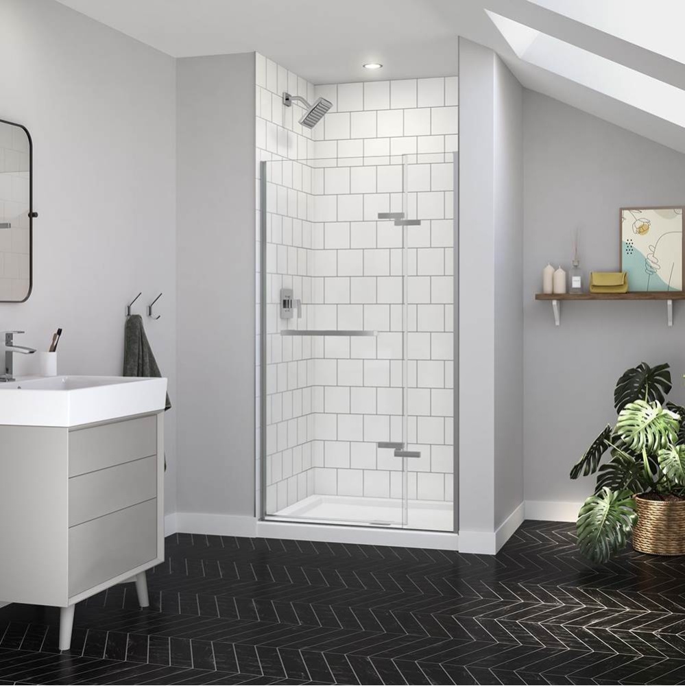 Reveal Sleek 71 38-41 x 71 1/2 in. 8mm Pivot Shower Door for Alcove Installation with Clear glass