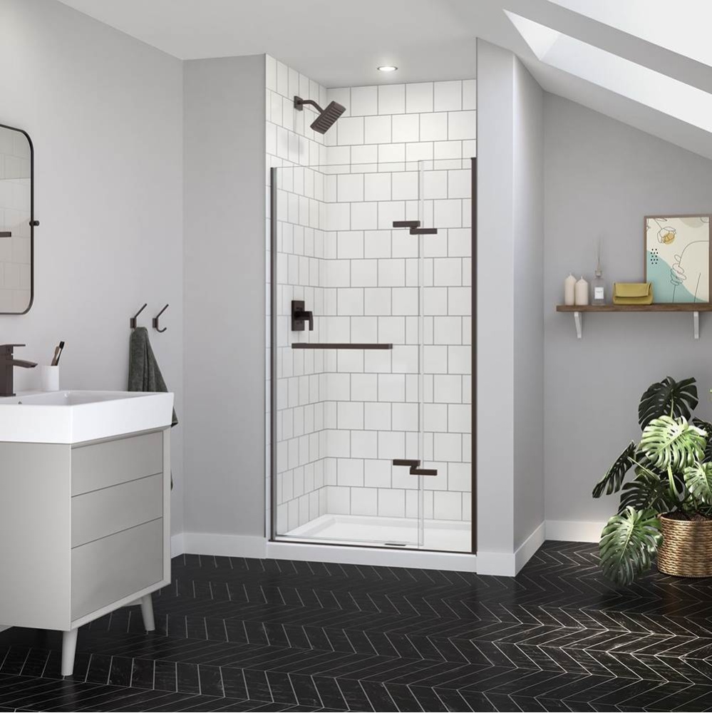 Reveal Sleek 71 38-41 x 71 1/2 in. 8 mm Pivot Shower Door for Alcove Installation with Clear glass