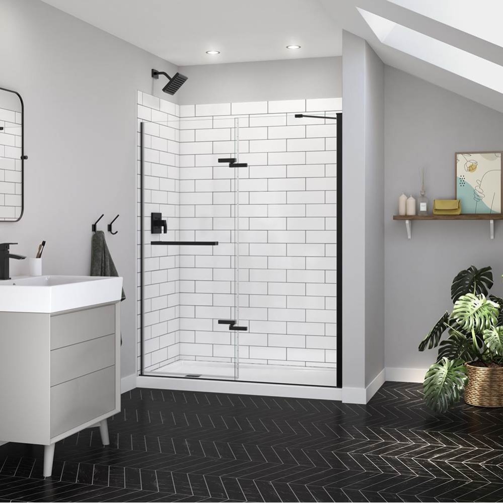 Reveal Sleek 71 56-59 x 71 1/2 in. 8mm Pivot Shower Door for Alcove Installation with Clear glass