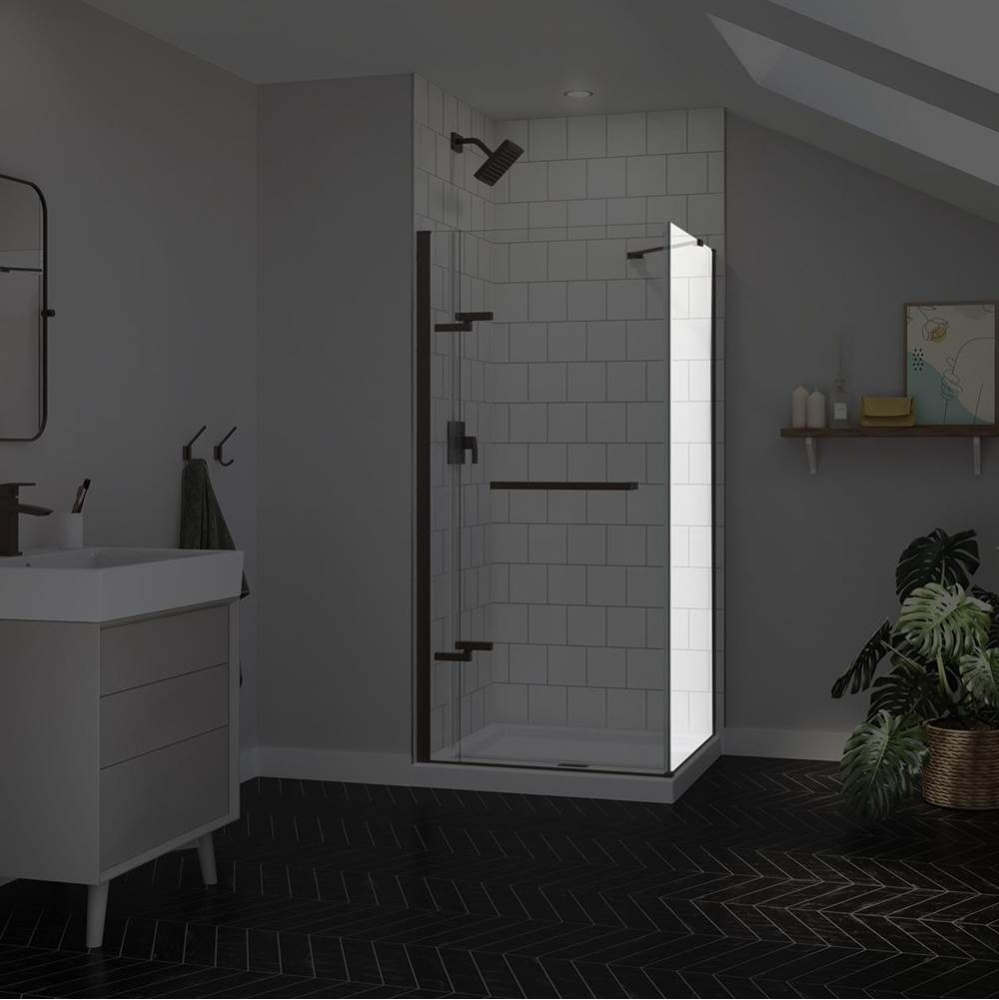 Reveal Sleek 71 Return Panel for 36 in. Base with Clear glass in Dark Bronze