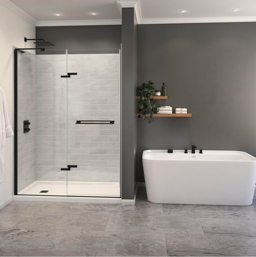 Capella 78 56-59 x 78 in. 8 mm Pivot Shower Door for Alcove Installation with GlassShield® gl