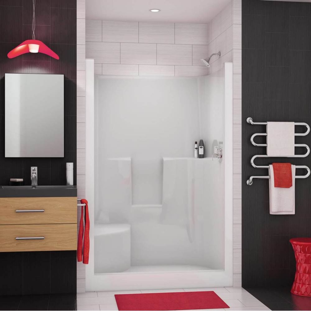 SS3648 R/L AcrylX Alcove Center Drain One-Piece Shower in White