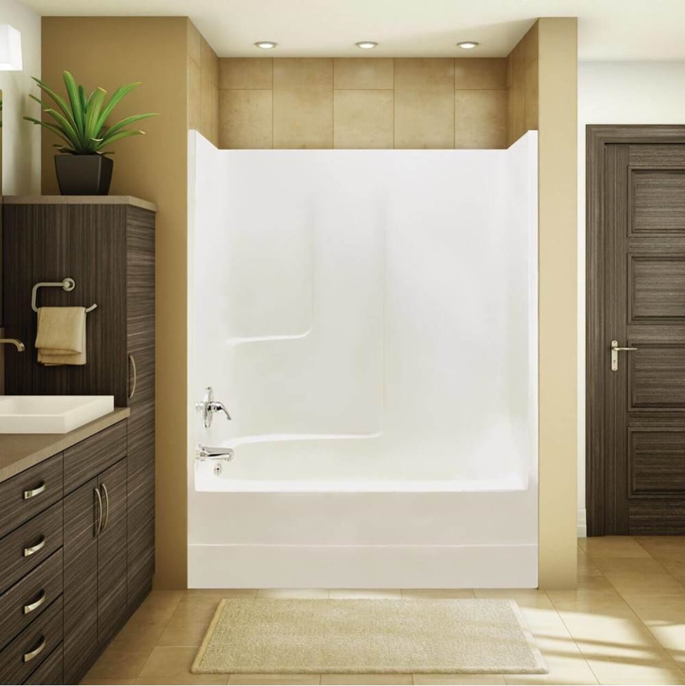 TSEA62 60 x 31 AcrylX Alcove Right-Hand Drain One-Piece Tub Shower in White