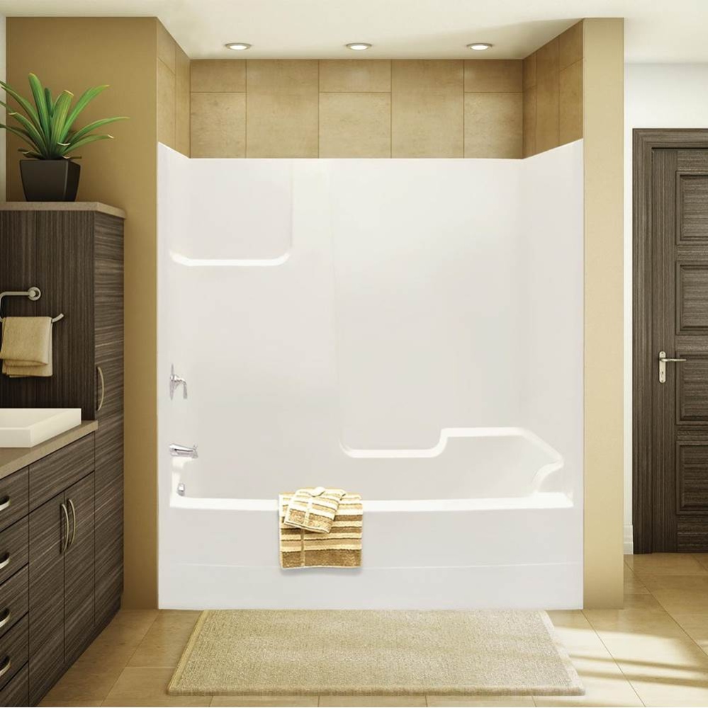 TSEA72 72 x 36 AcrylX Alcove Left-Hand Drain One-Piece Tub Shower in White
