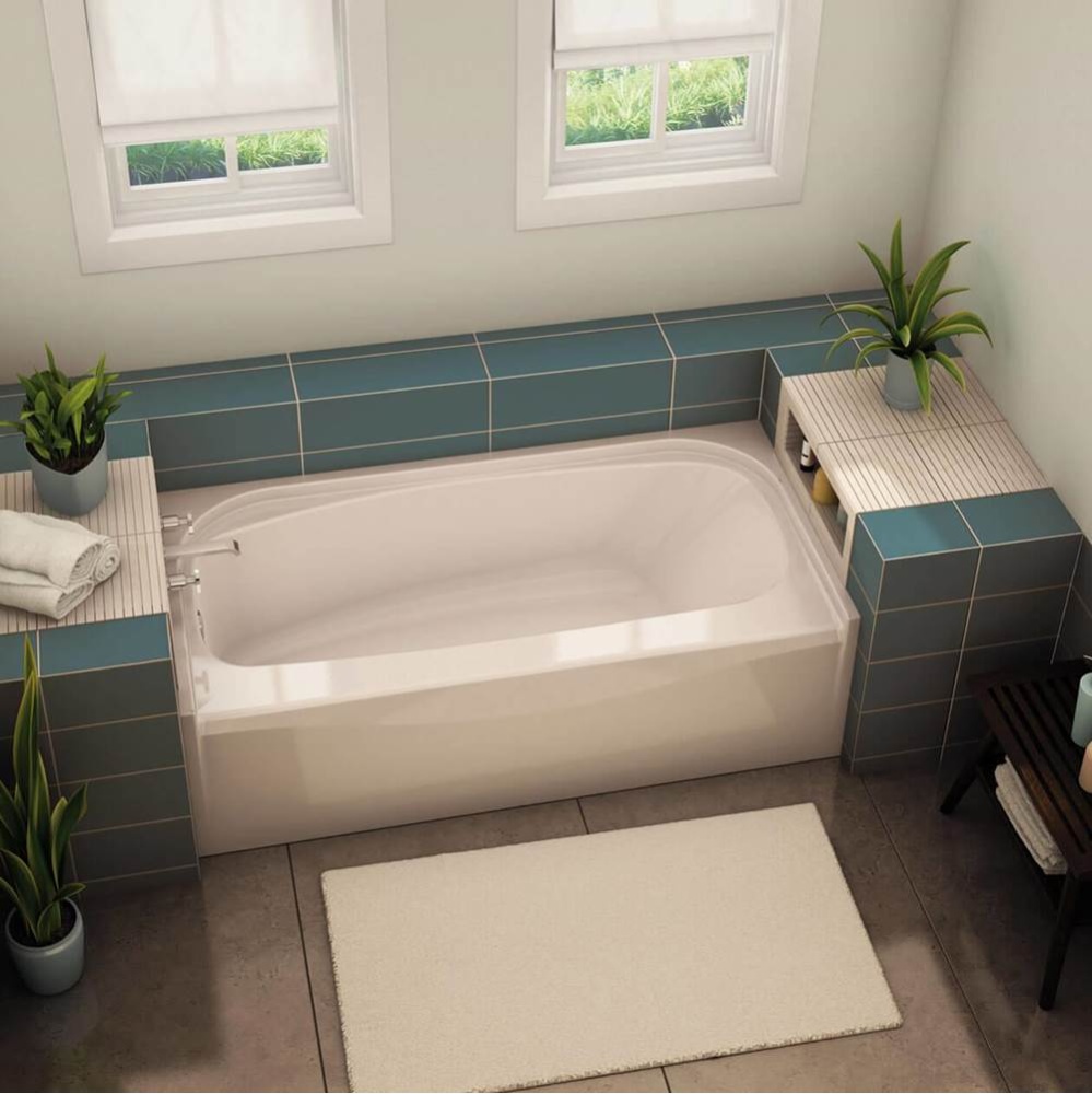 TOF-3060 AcrylX Alcove Left-Hand Drain Bathtub in White