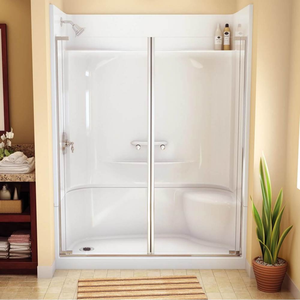 KDS 3060 AcrylX Alcove Left-Hand Drain Four-Piece Shower in White