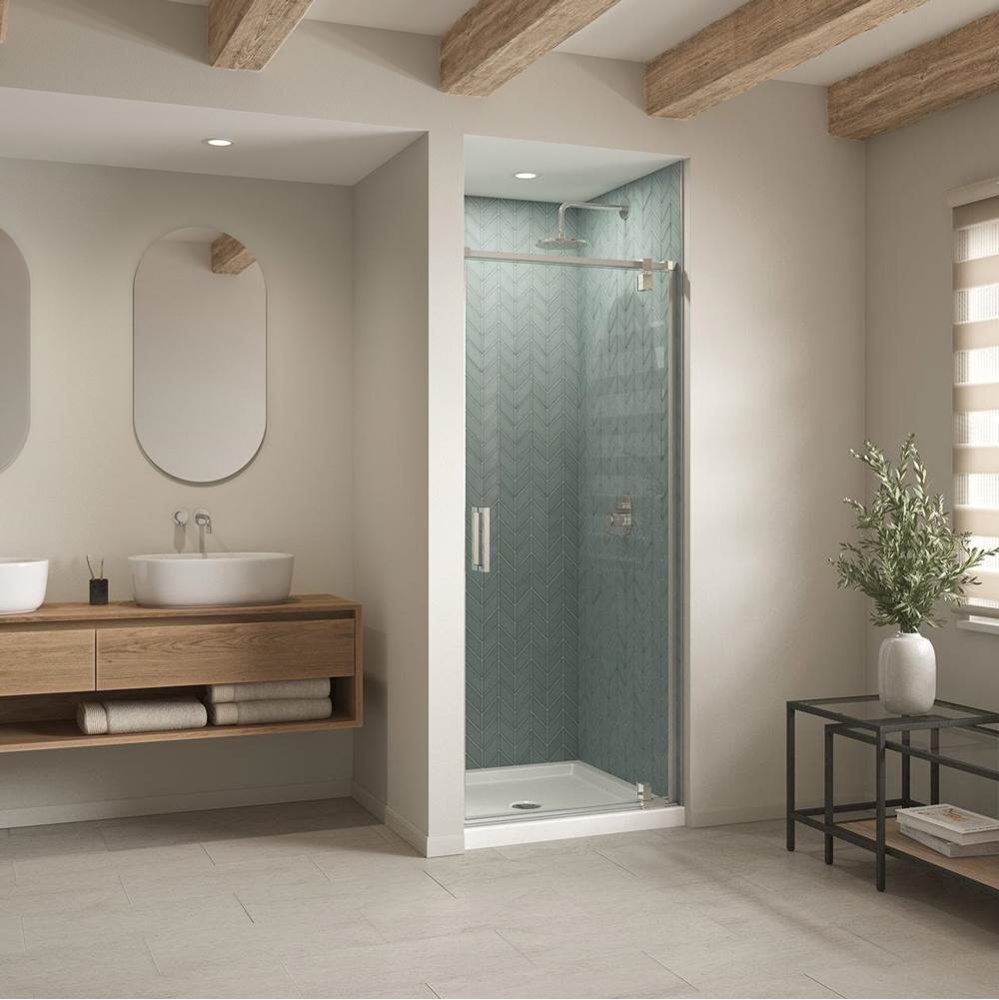 B3Round 3636 Acrylic Alcove Shower Base in White with Anti-slip Bottom with Center Drain