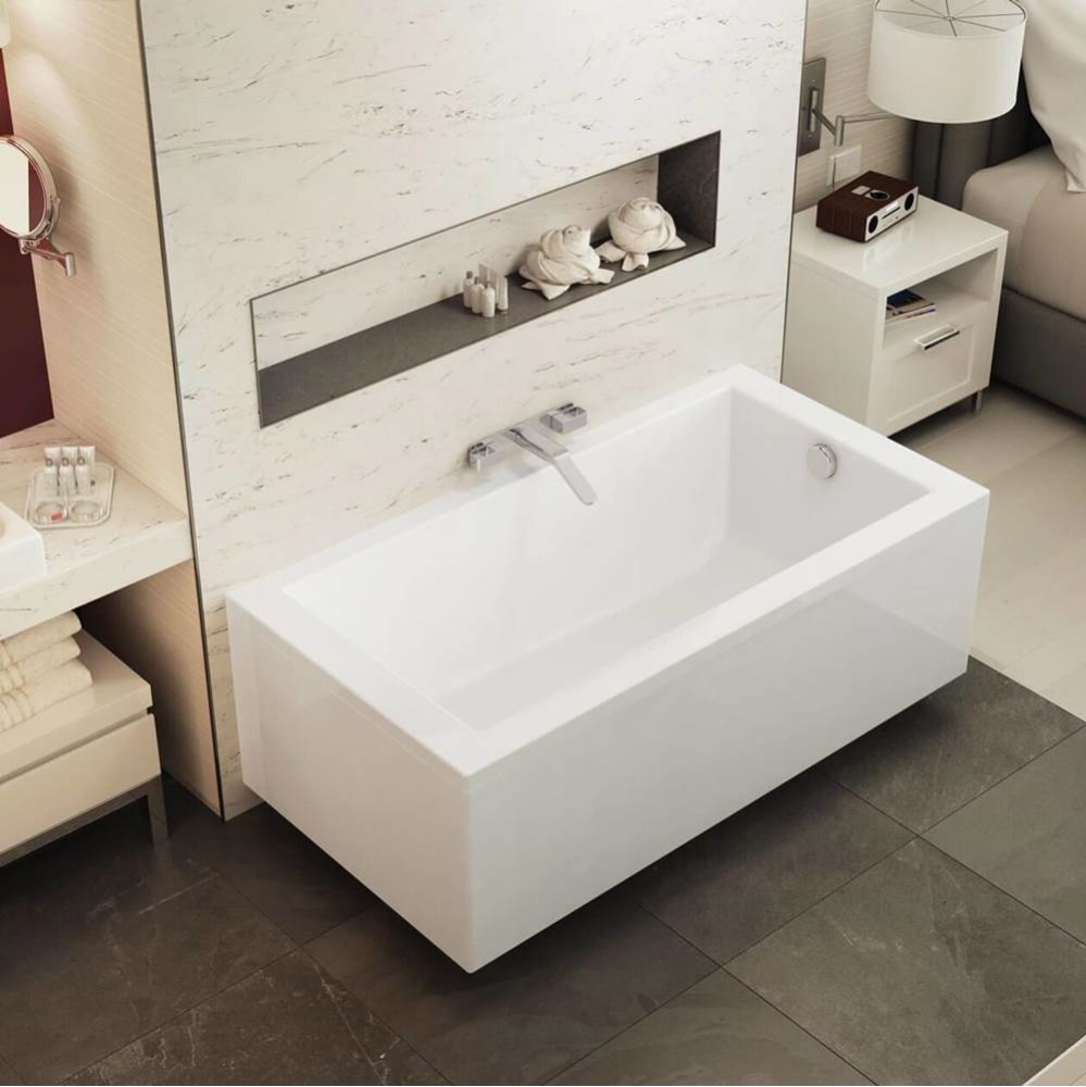 ModulR 6032 (Without Armrests) Acrylic Wall Mounted Left-Hand Drain Bathtub in White