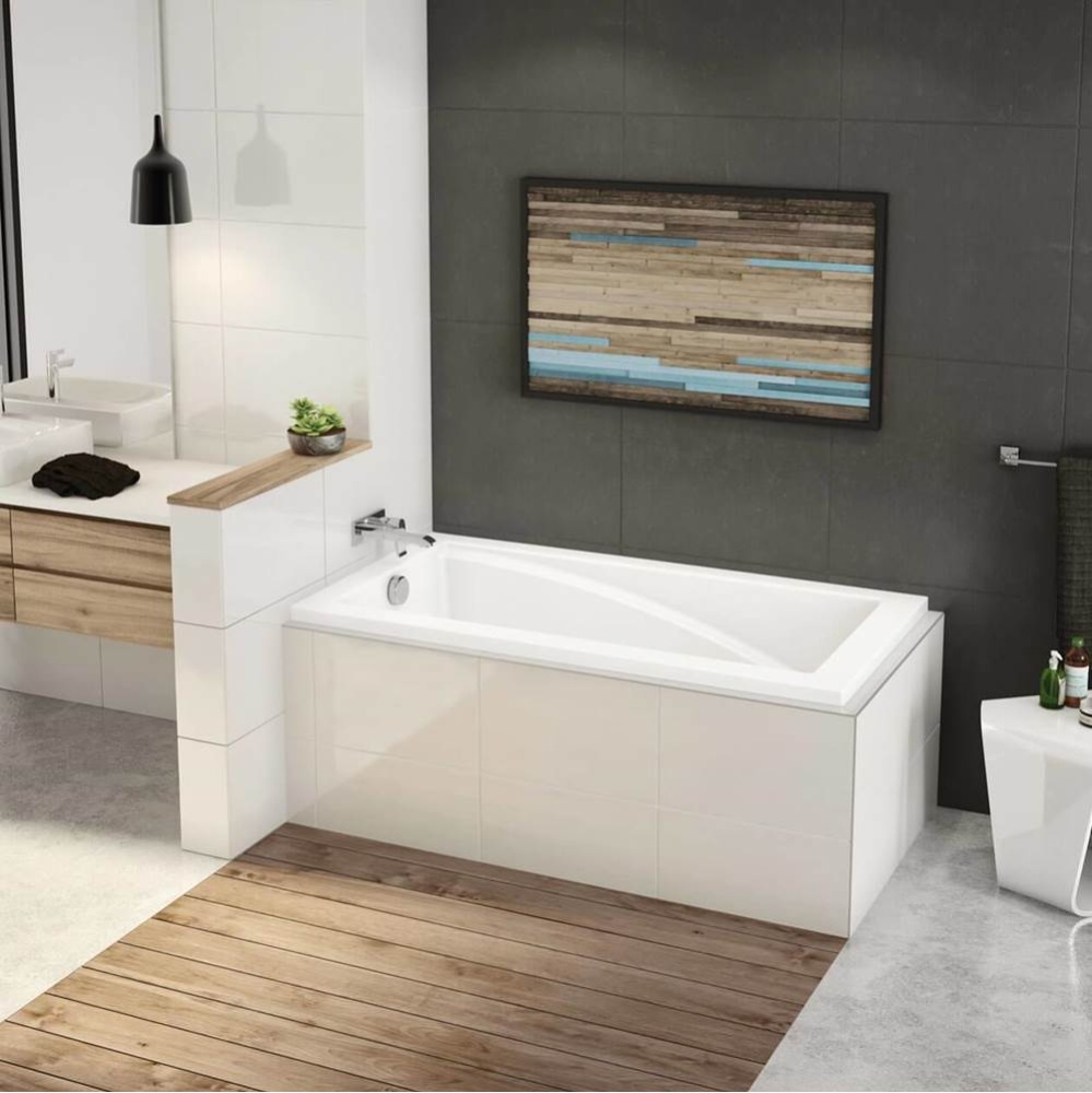 ModulR 6032 IF (With Armrests) Acrylic Corner Left Right-Hand Drain Bathtub in White