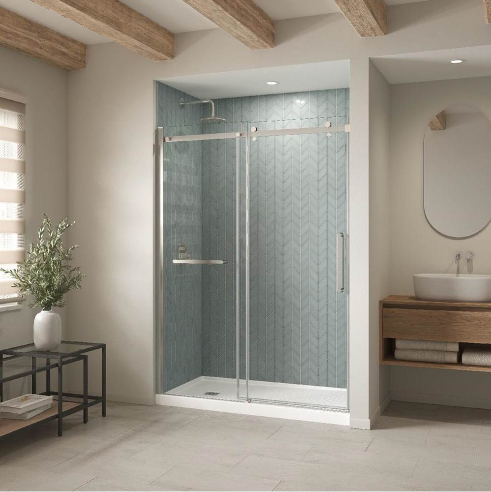 B3Square 6030 Acrylic Alcove Shower Base in White with Anti-slip Bottom with Left-Hand Drain