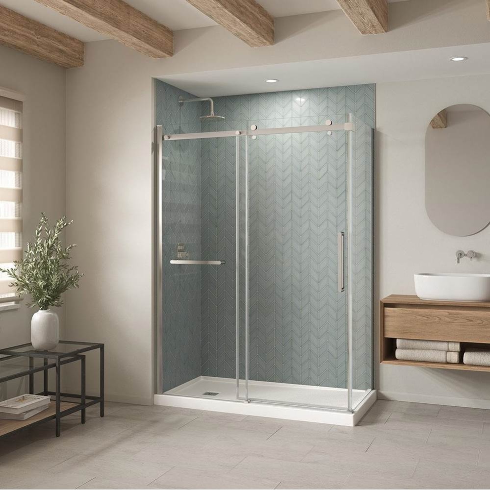 B3X 6032 Acrylic Corner Left Shower Base with Left-Hand Drain in White