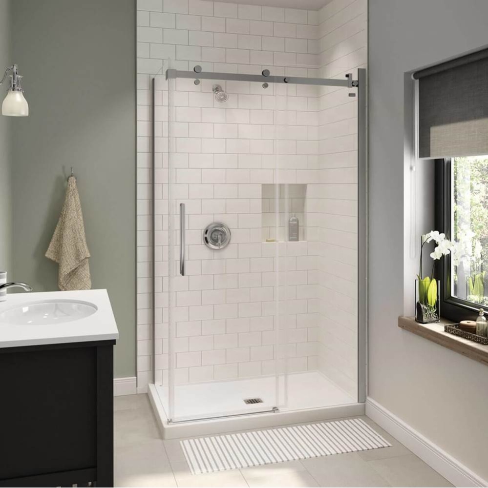 B3X 4836 Acrylic Corner Right Shower Base with Center Drain in White