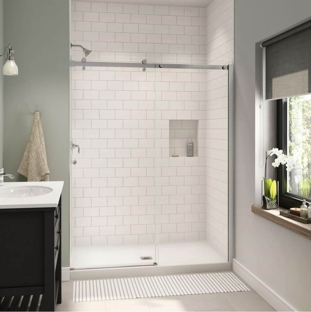 B3X 6036 Acrylic Alcove Shower Base with Center Drain in White