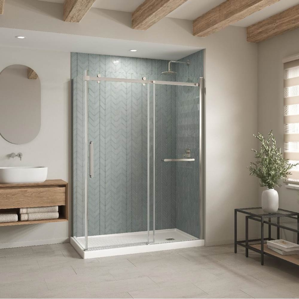 B3X 6036 Acrylic Corner Right Shower Base with Anti-slip Bottom with Center Drain in White