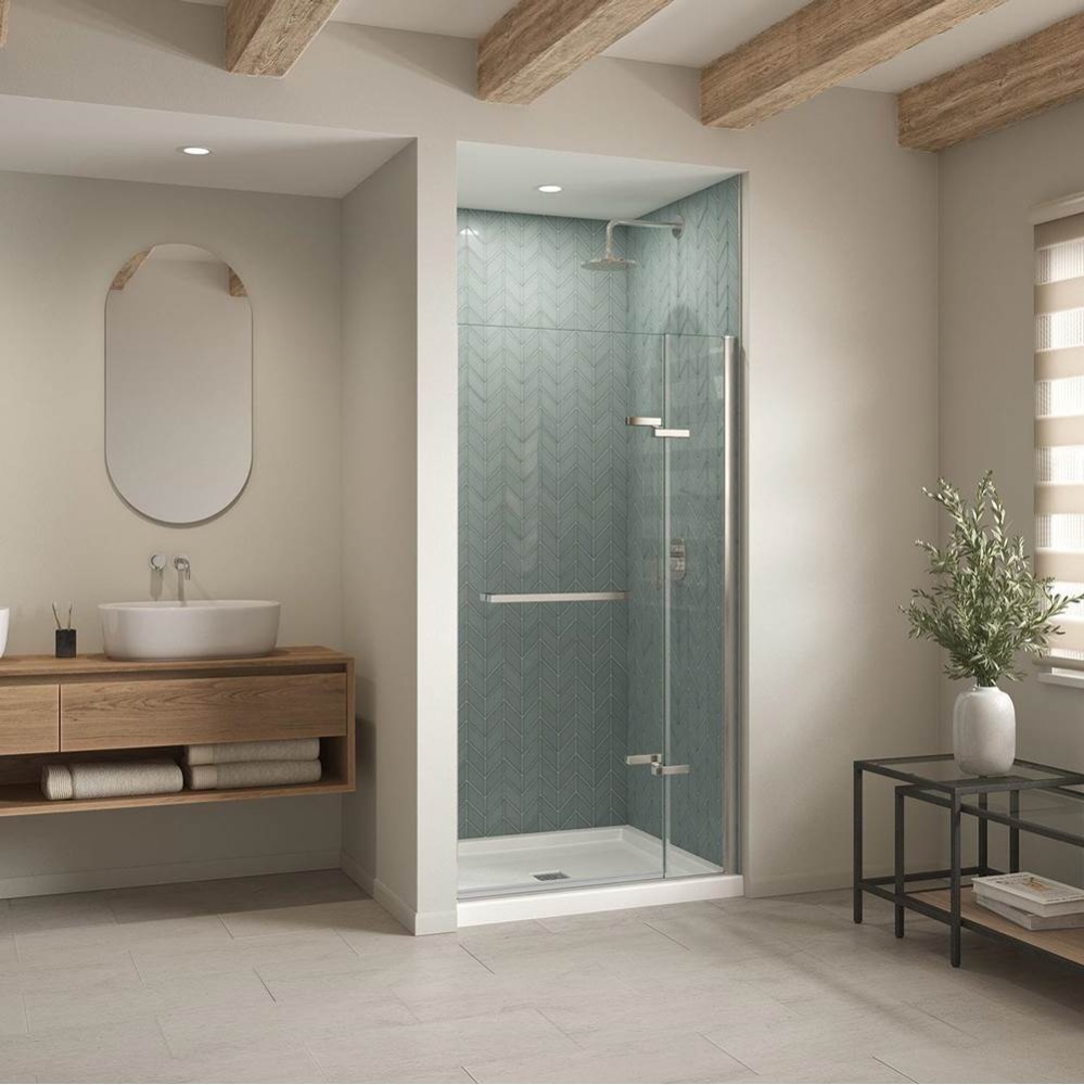 B3Square 4236 Acrylic Alcove Shower Base in White with Center Drain