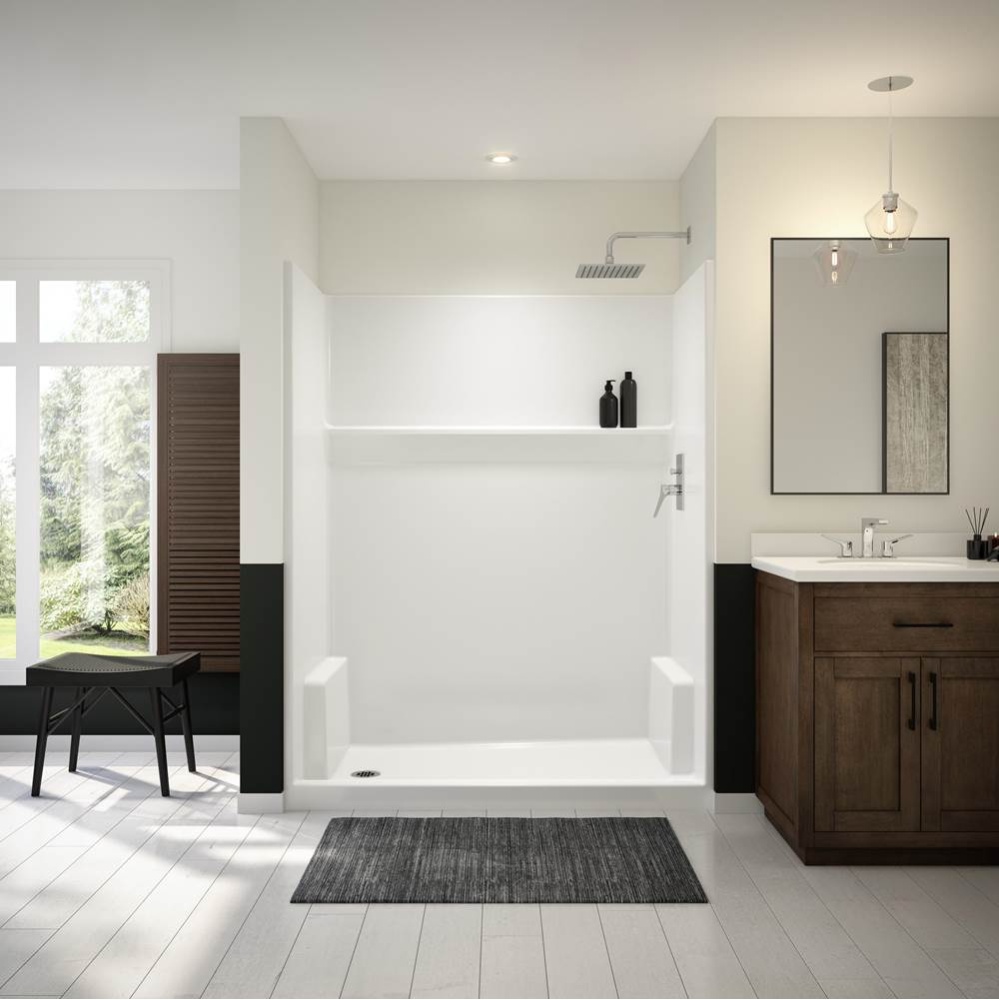 Icon SH6030 Acrylx Alcove Right Hand Drain One-Piece Shower in White