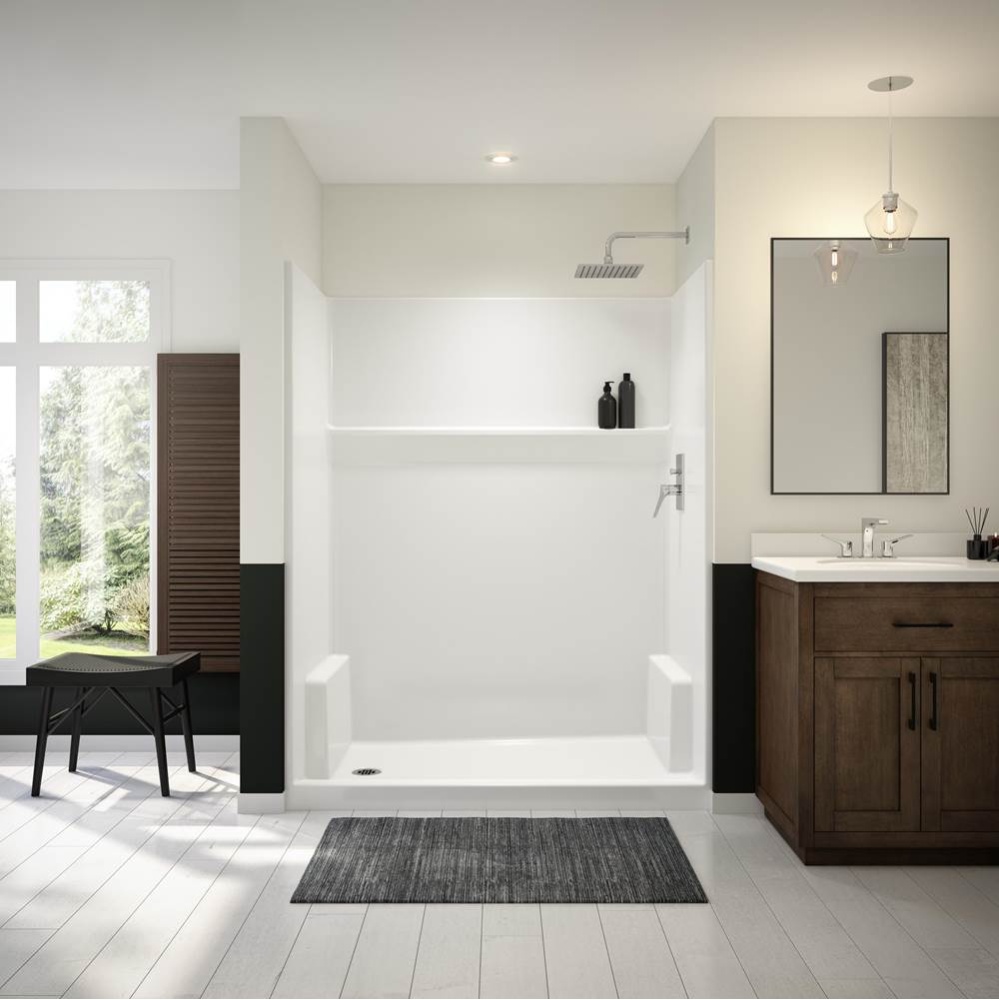 Icon SH6032 AFR Acrylx Alcove Right Hand Drain One-Piece Tub Shower in White