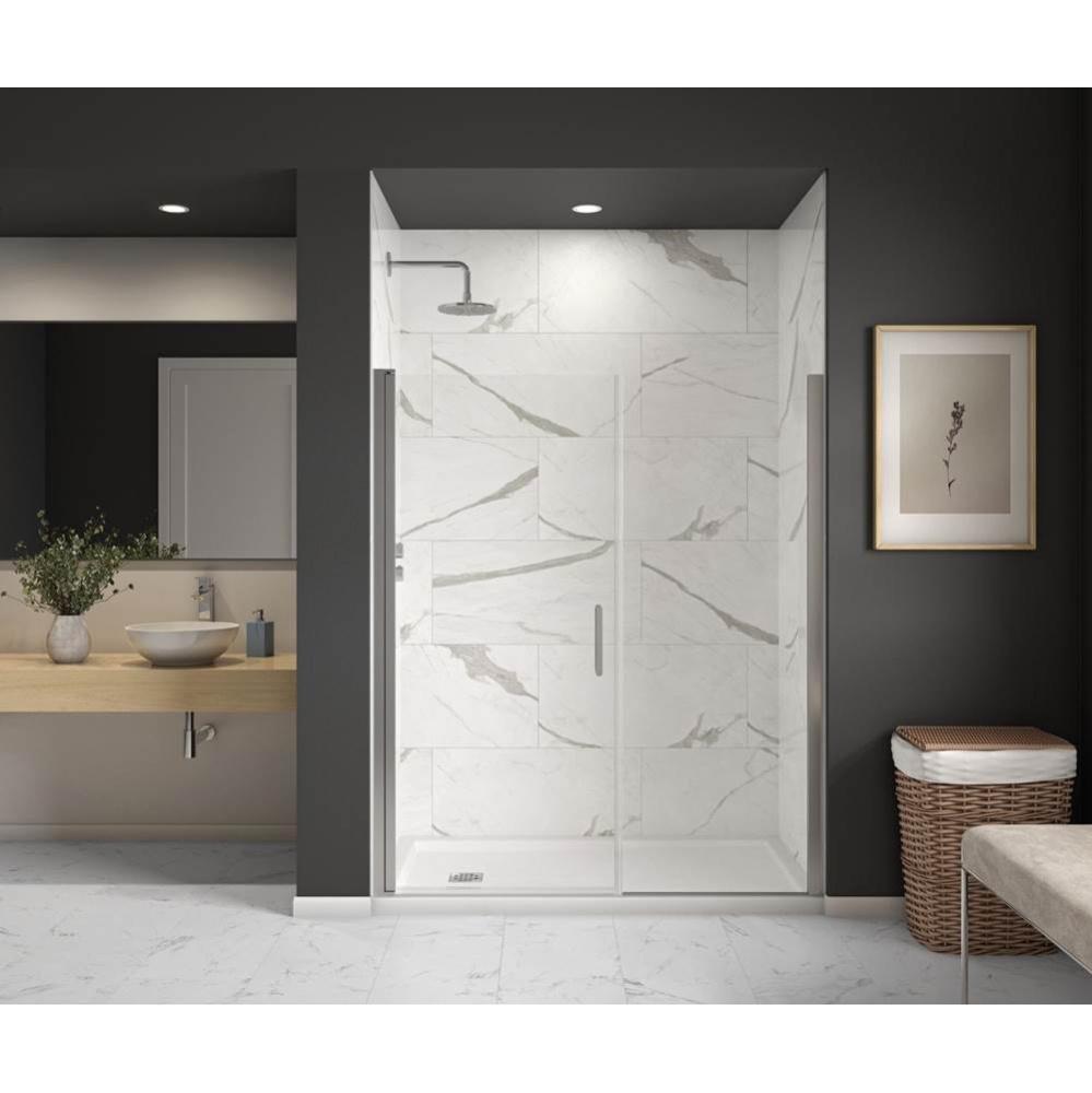 Cappadocia 53-55 x 68 in. 6 mm Pivot Shower Door for Alcove Installation with Clear glass & Ro