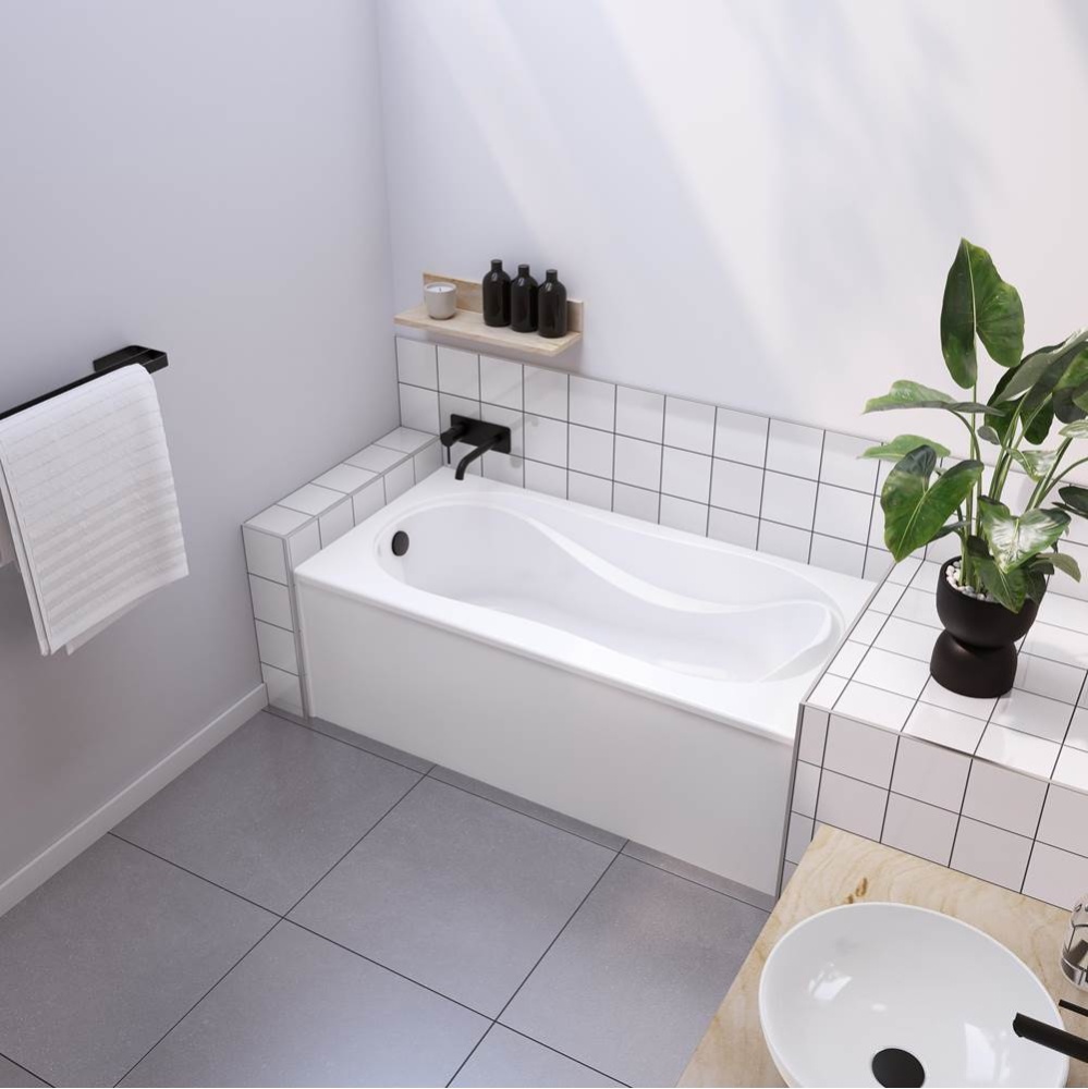 Cocoon Sleek 6030 IFS Acrylic Alcove Right-Hand Drain Bathtub in White