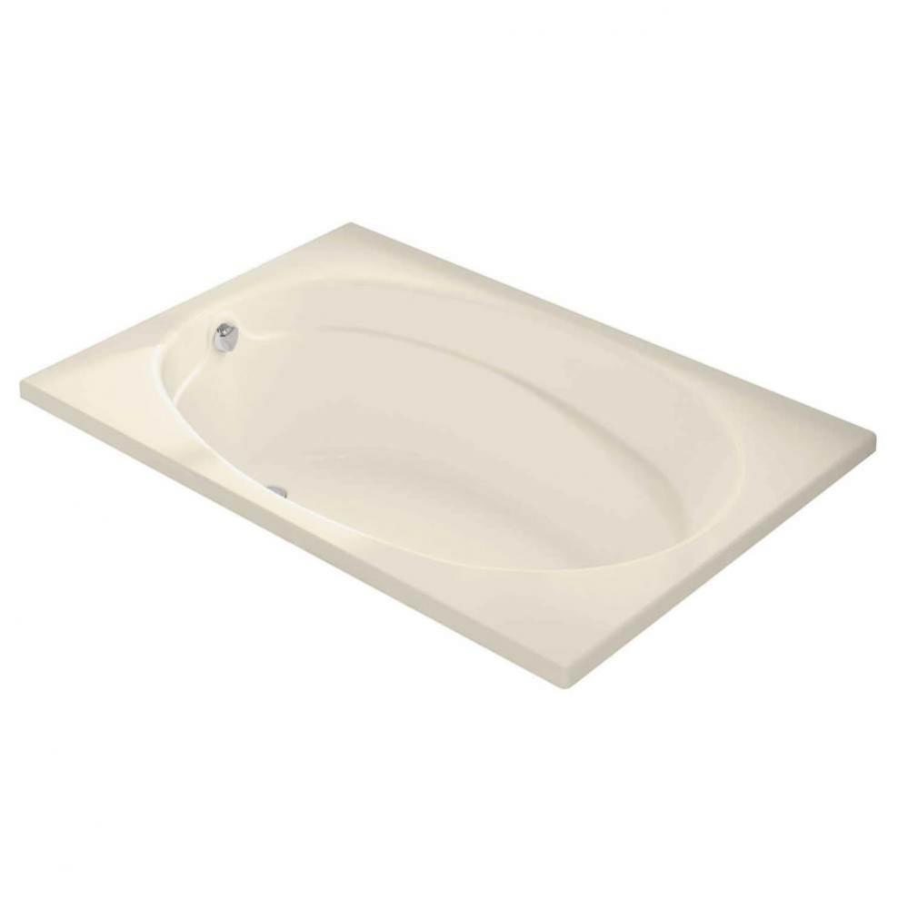 Temple 59.75 in. x 40.75 in. Alcove Bathtub with Aeroeffect System End Drain in Bone